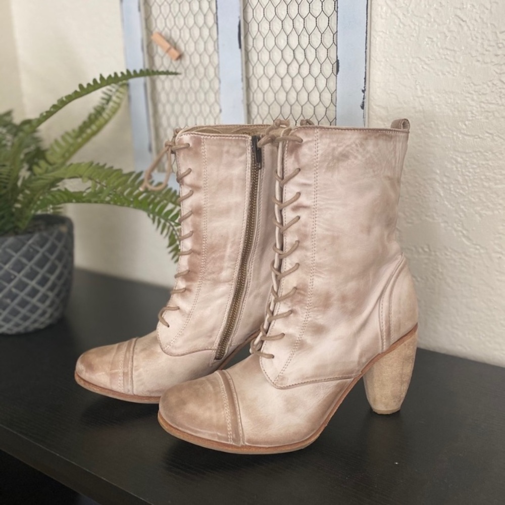 Rare All Saints distressed leather western bootie